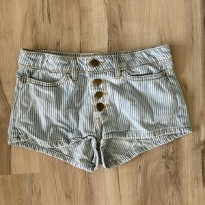 American Apparel Striped Jean Shorts